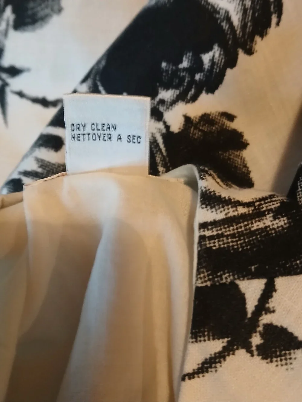 Talbots White & Black Rose Print A Line Linen Midi Skirt Size 4